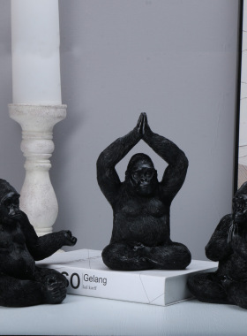 黑猩猩瑜伽摆件家居装饰