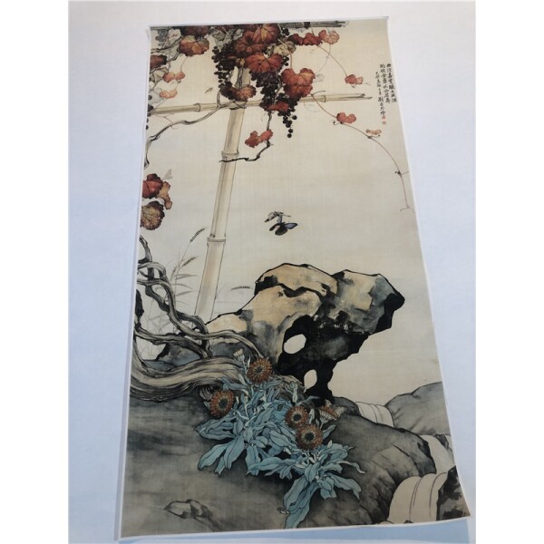 刘奎龄花蝶葡萄图名家花卉昆虫