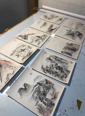 清 石涛 清香老人写枝山诗意册10开 名家山水画微喷学习临摹画稿