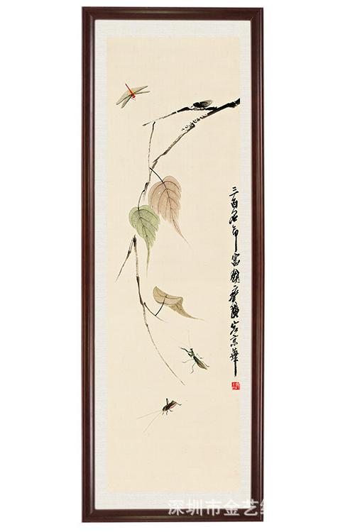 齐白石-贝叶草丛 名家字画高仿复制书画礼品艺术微喷装裱装饰画