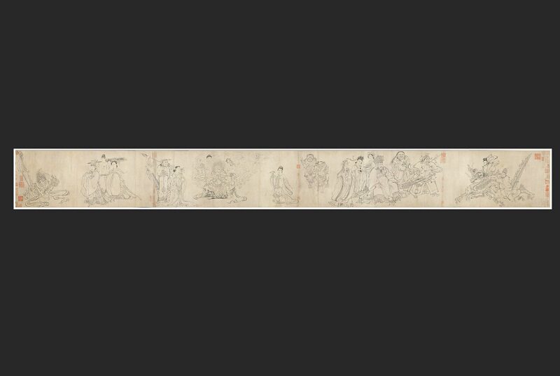 吴道子天王国画复制白描人物宋代