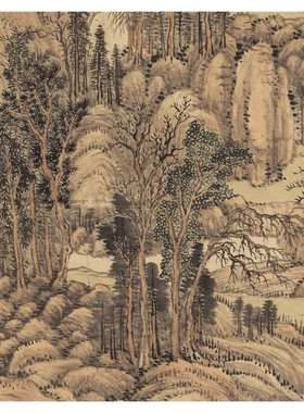 清王翚良常山馆图仿古名家山