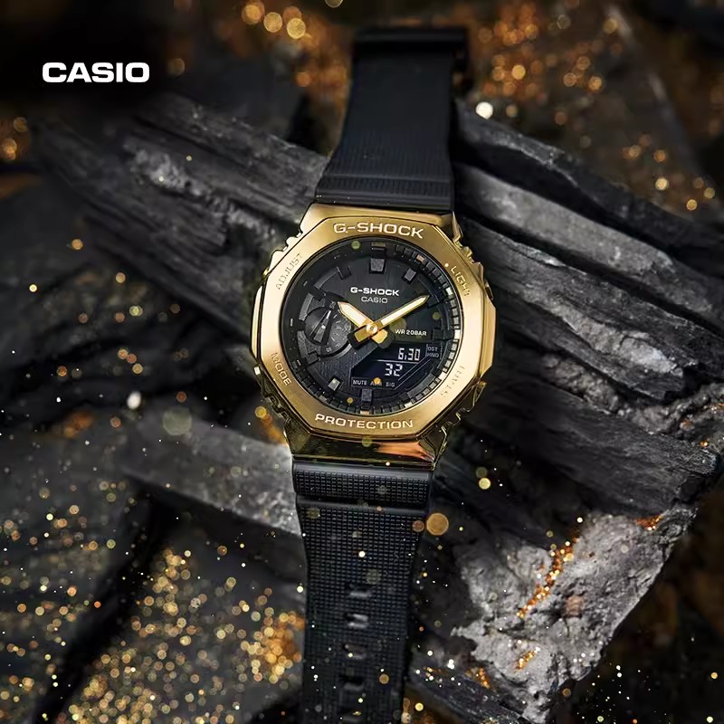 卡西欧农家橡树金属八角表盘手表