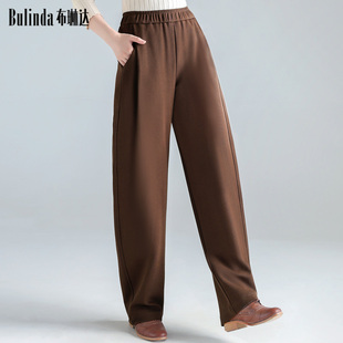 布琳达天丝棉香蕉裤女2025秋季新款松紧腰镰刀卫裤休闲阔腿弯刀裤