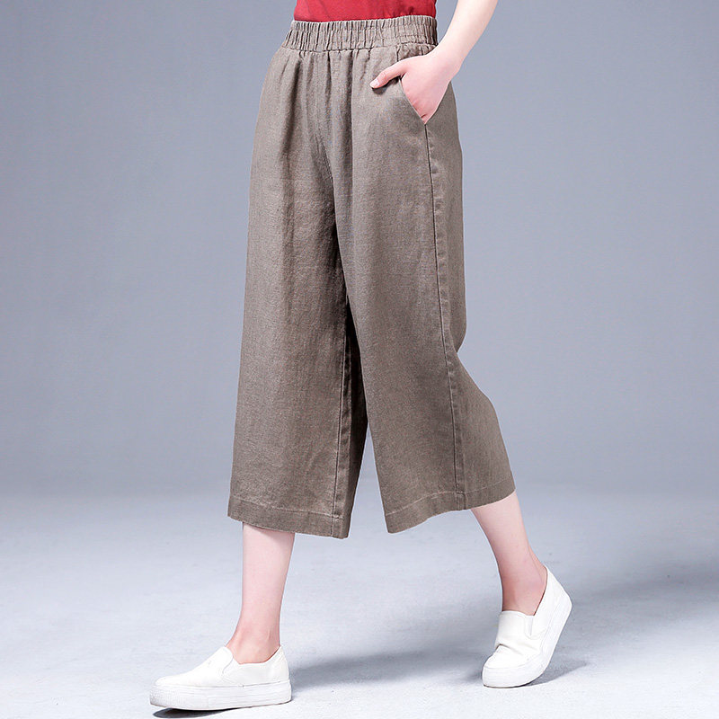 布琳达新款大码七分裤女夏韩版宽松高腰薄款直筒裤九分亚麻阔腿裤在类目 女装/女士精品, 裤子, 休闲裤中 - 来自Buy2taobao.com提供专业的淘宝代购服务