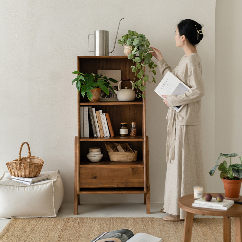 Onlythis实木书柜客厅家用复古老松木收纳柜储物柜中古展示柜层柜,住宅家具,家用陈列柜,淘宝优惠券,粉丝福利购,淘宝优惠卷