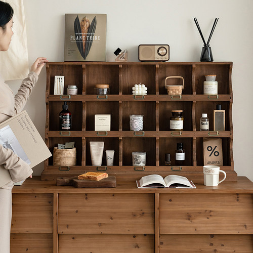 实木置物架桌面壁挂多层收纳架