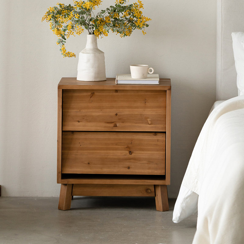 实木床头柜家用收纳抽屉储物柜