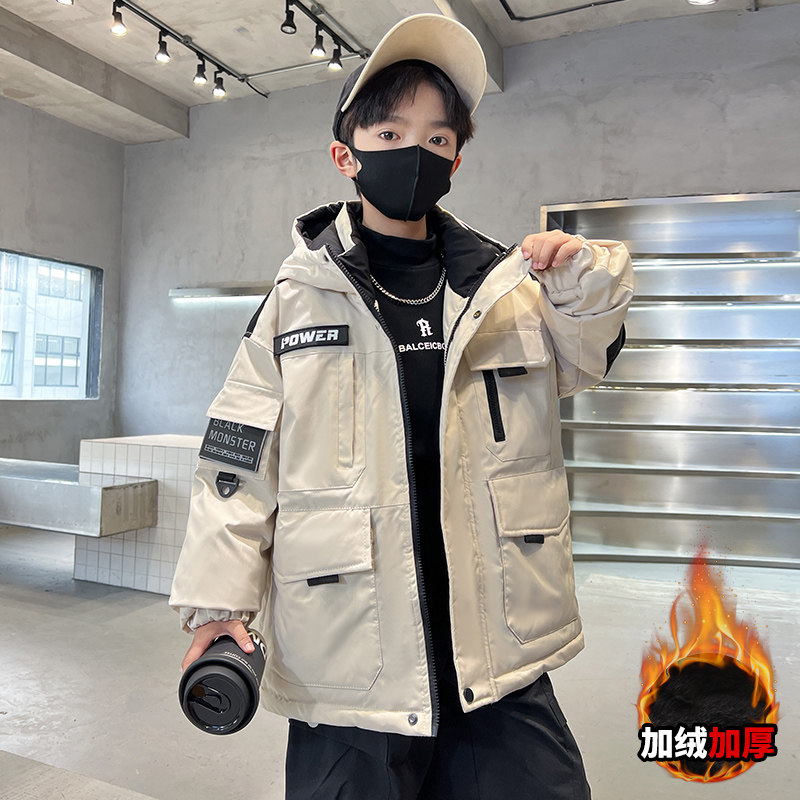 男童新款冬季加绒加厚派克服