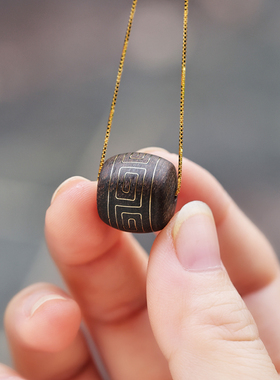 djy文莱沉香木镶铜转运珠锁骨链