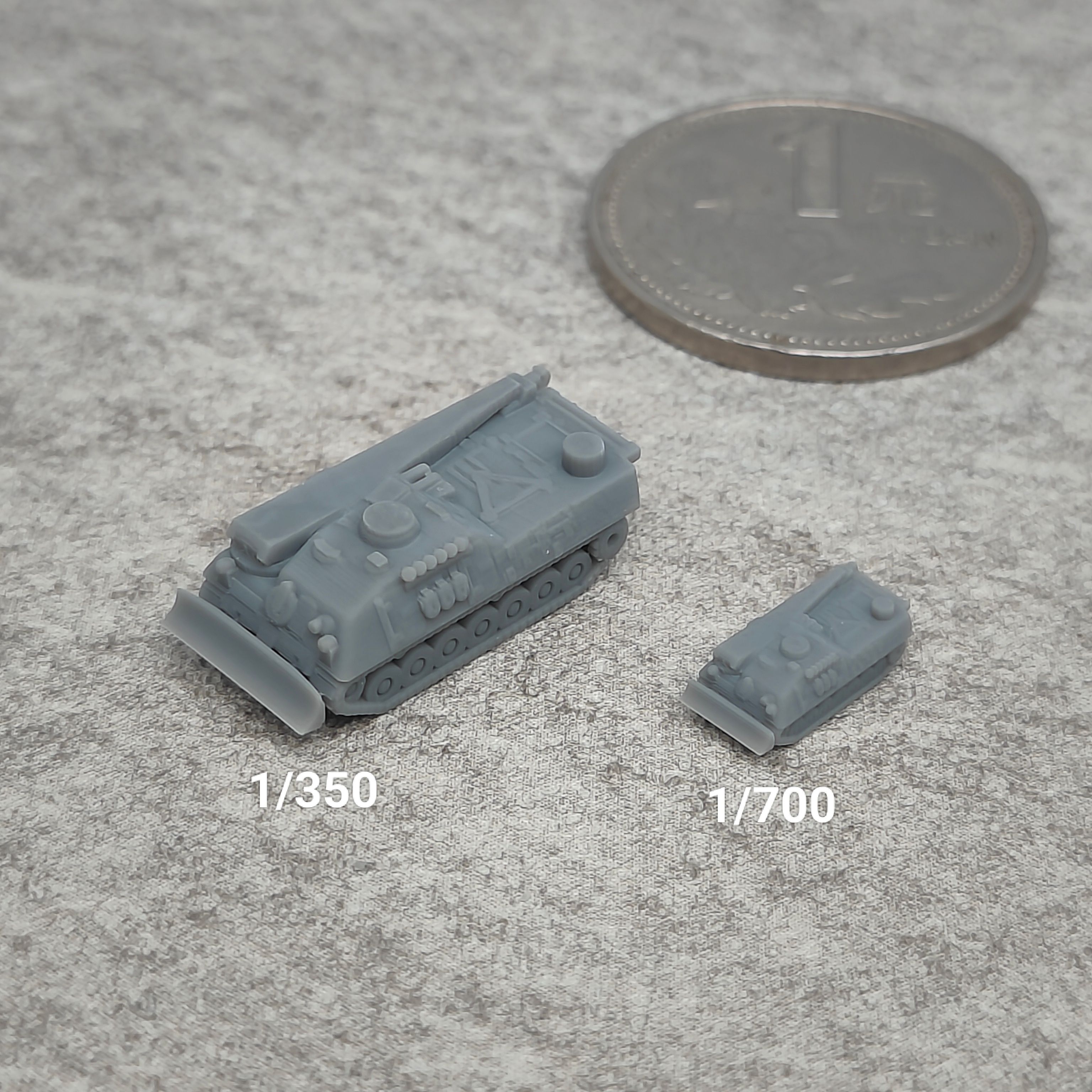 豹式维修工程车 树脂白模 1/350/700坦克战车微缩模型 TK816