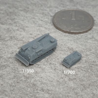 豹式维修工程车 树脂白模 1/350/700坦克战车微缩模型 TK086