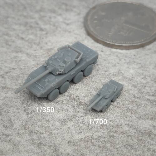 ZTL-11轮式突击车 树脂白模 1/350/700坦克战车微缩模型 TK222