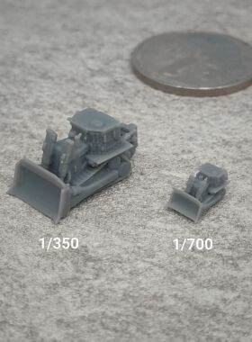 卡特彼勒D9推土机 树脂白模 1/350/700坦克战车微缩模型 TK188