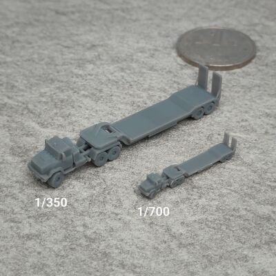 KrAZ6446坦克拖车 树脂白模 1/350/700坦克战车微缩模型 TK131