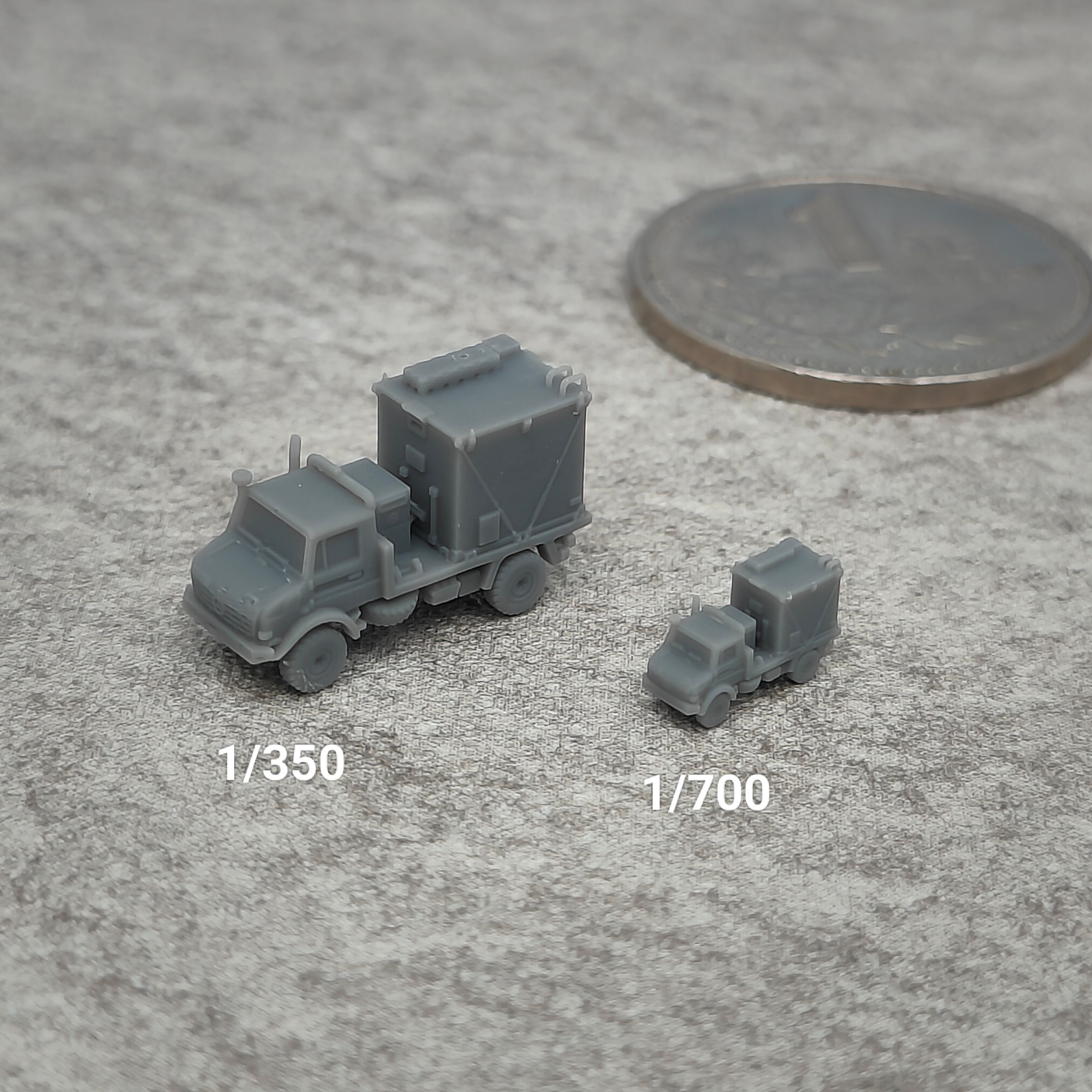 乌尼莫克U4000卡车 树脂白模 1/350/700坦克战车微缩模型 TK843