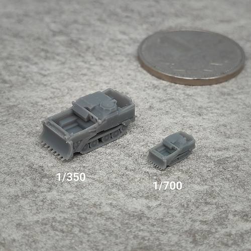 M9装甲推土机 树脂白模 1/350/700坦克战车微缩模型 TK410