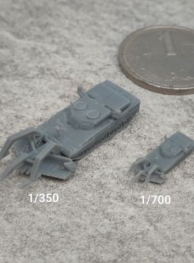 豹2R扫雷坦克 树脂白模 1/350/700坦克战车微缩模型 TK083