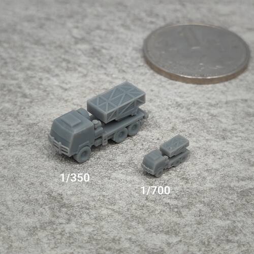 PHZ-11轮式122火箭炮 树脂白模 1/350/700坦克战车微缩模型 TK208