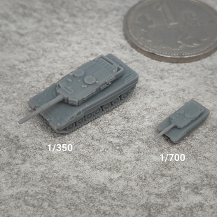 豹2A4坦克 树脂白模 1/350/700坦克战车微缩模型 TK080