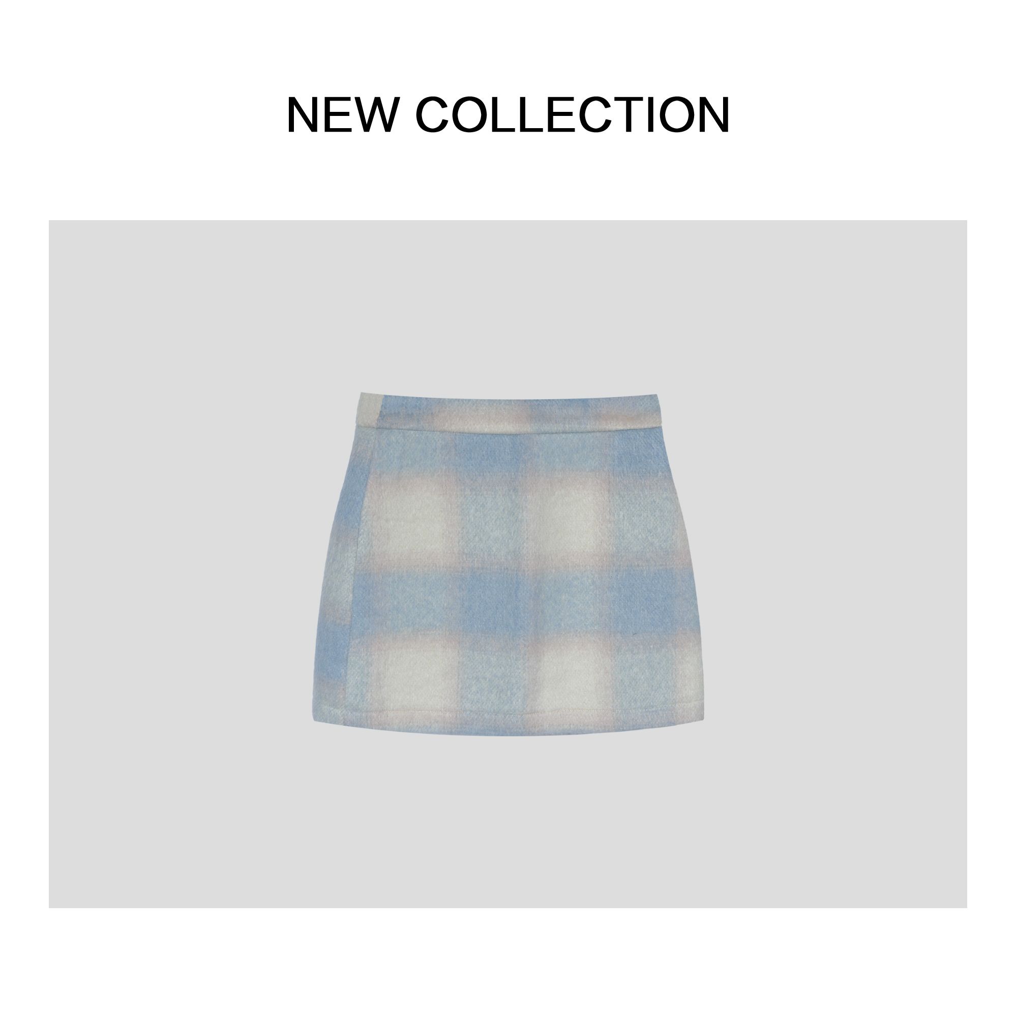 清新甜美格子百褶短裙Q1F58006-8006半身裙裙子