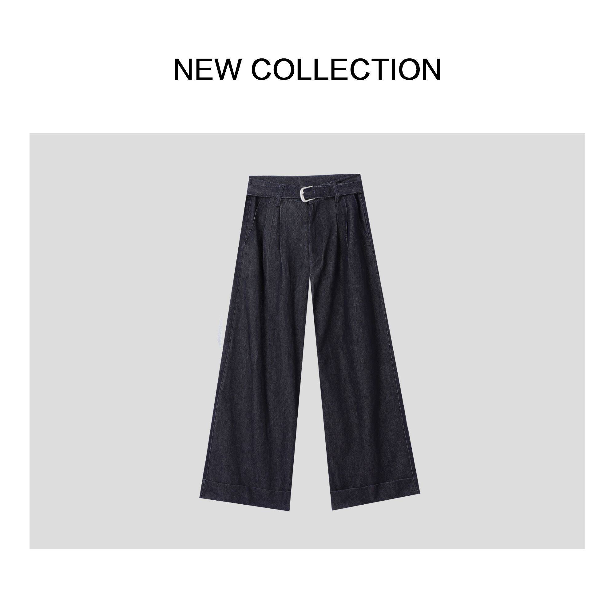 时尚百搭设计感裤子K3538005-8005阔腿裤宽松高腰