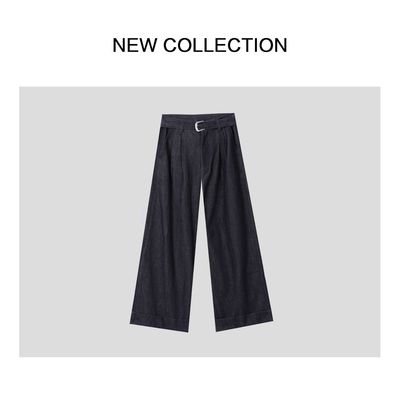 时尚百搭设计感裤子K3538005-8005阔腿裤宽松高腰