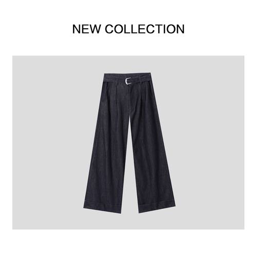 时尚百搭设计感裤子K3538005-8005阔腿裤宽松高腰