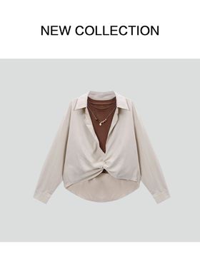 C5536005时尚百搭设计感衬衫-6005