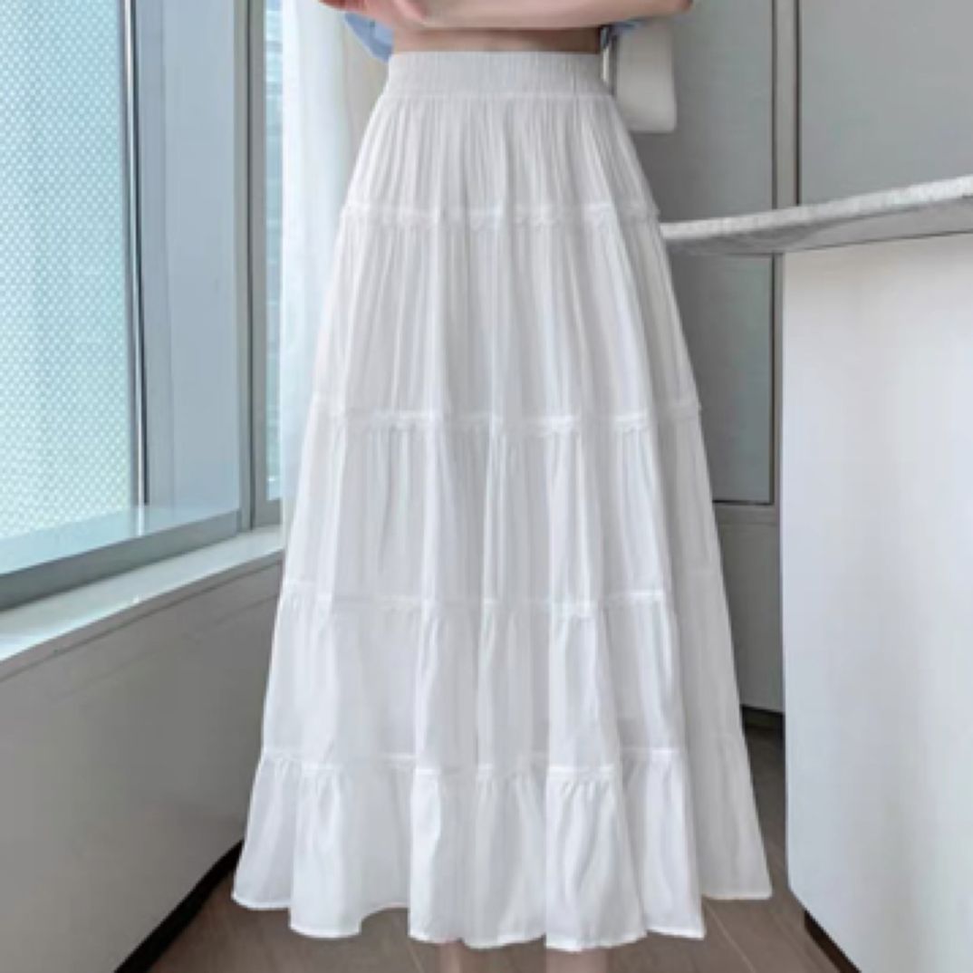 新款时尚通勤风白色半身裙 E351807B-1807