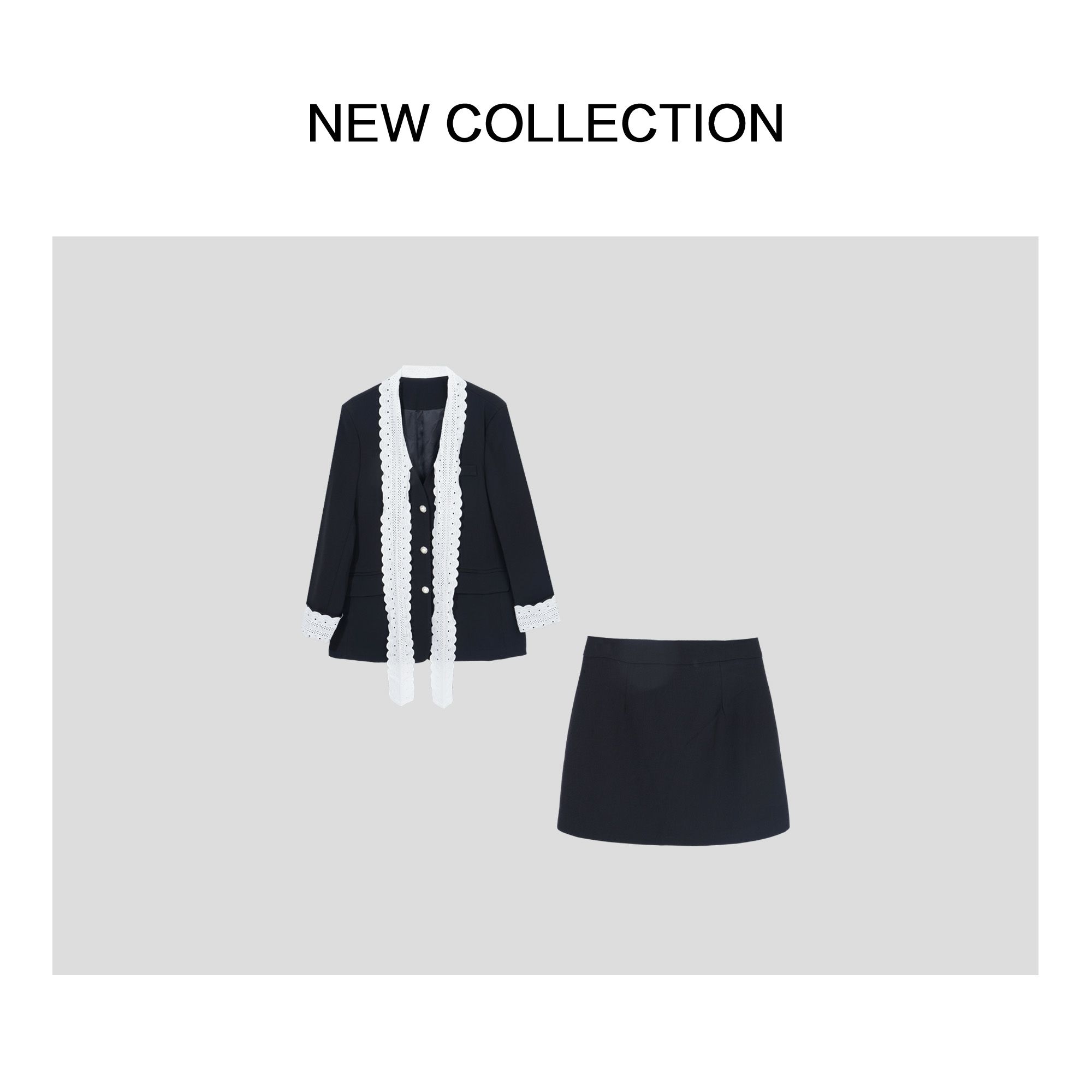 新款时尚百搭上衣+裙子牛仔套装 D1516150BS -150B