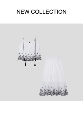 D5526050白色款夏装两件套套装-6050