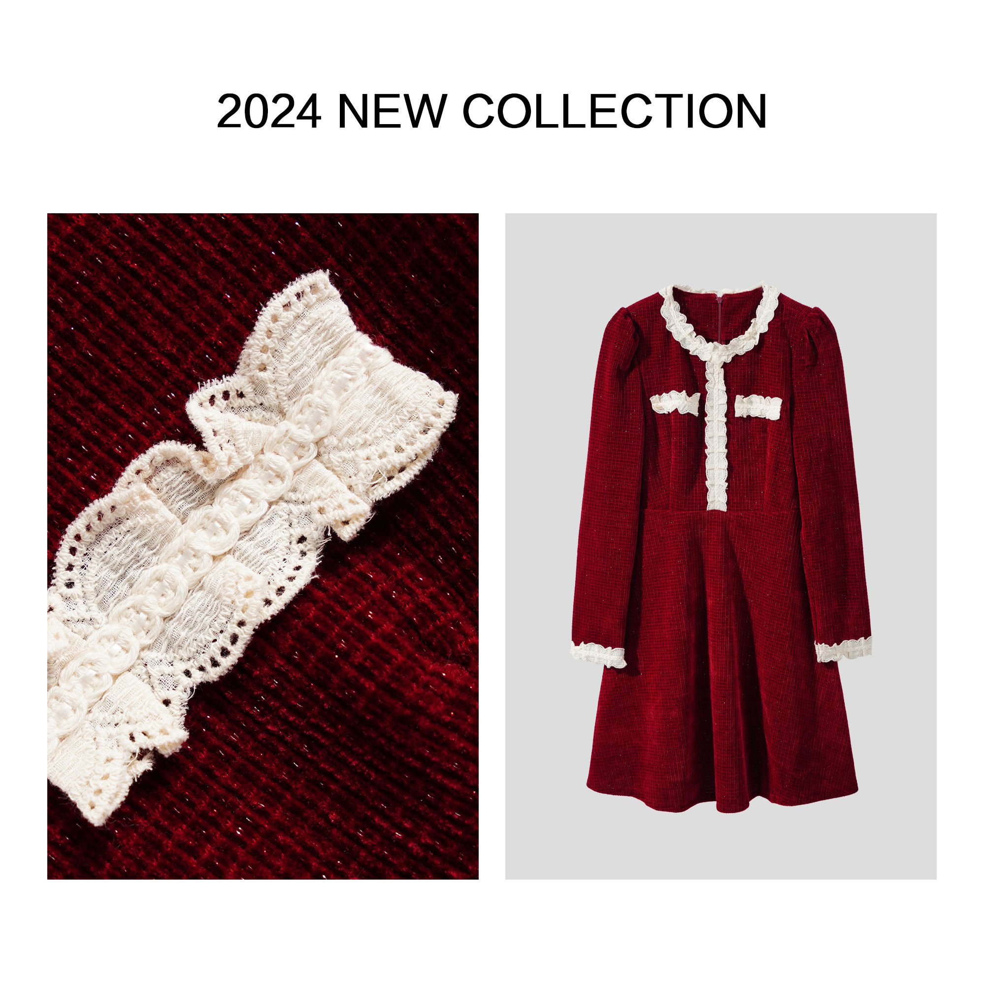 L1F16132A 秋季新款女装优雅长袖连衣裙-6132