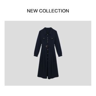 26春装 收腰连衣裙 工装 金扣衬衫 L3538001 风泡泡袖