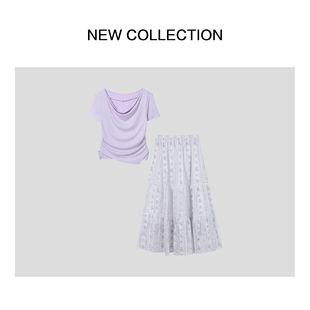 D3528126 新晴涤纶女神套装 洋气两件套短裙套装 夏季