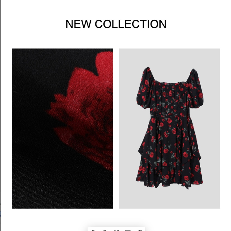 L3F38019A浪漫度假风花卉连衣裙