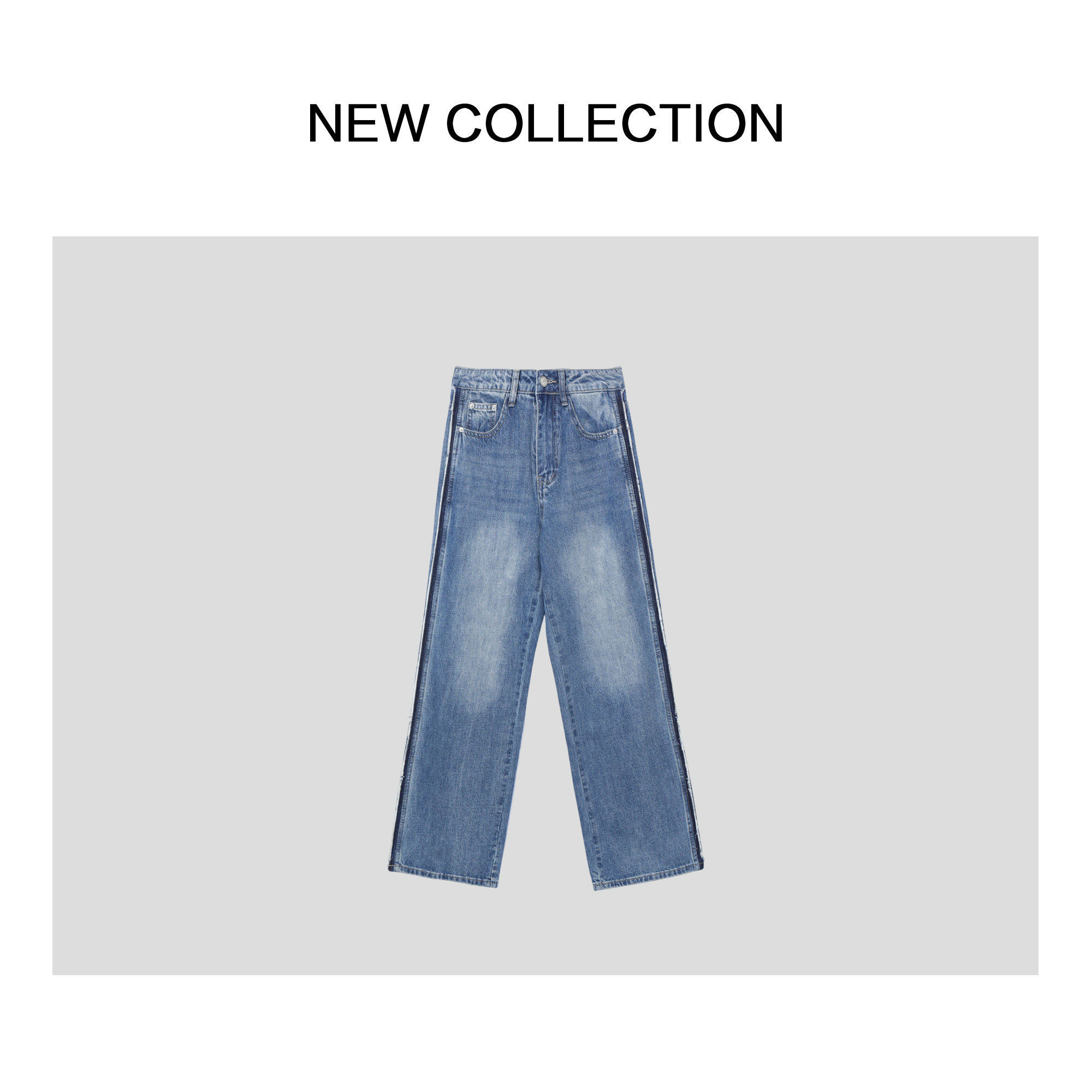 新款复古风牛仔阔腿裤 K1516025BD -6025