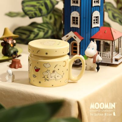 姆明moonin茶话会花茶杯陶瓷花茶杯带茶滤杯子高颜值水杯礼物