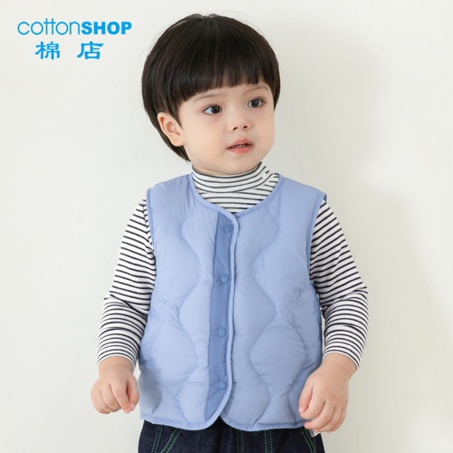 宝宝羽绒马甲秋冬保暖轻薄羽绒服背心上衣儿童羽绒坎肩马夹冬季