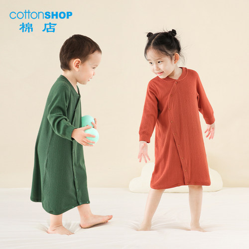 棉店薄绒睡袍护肚防踢