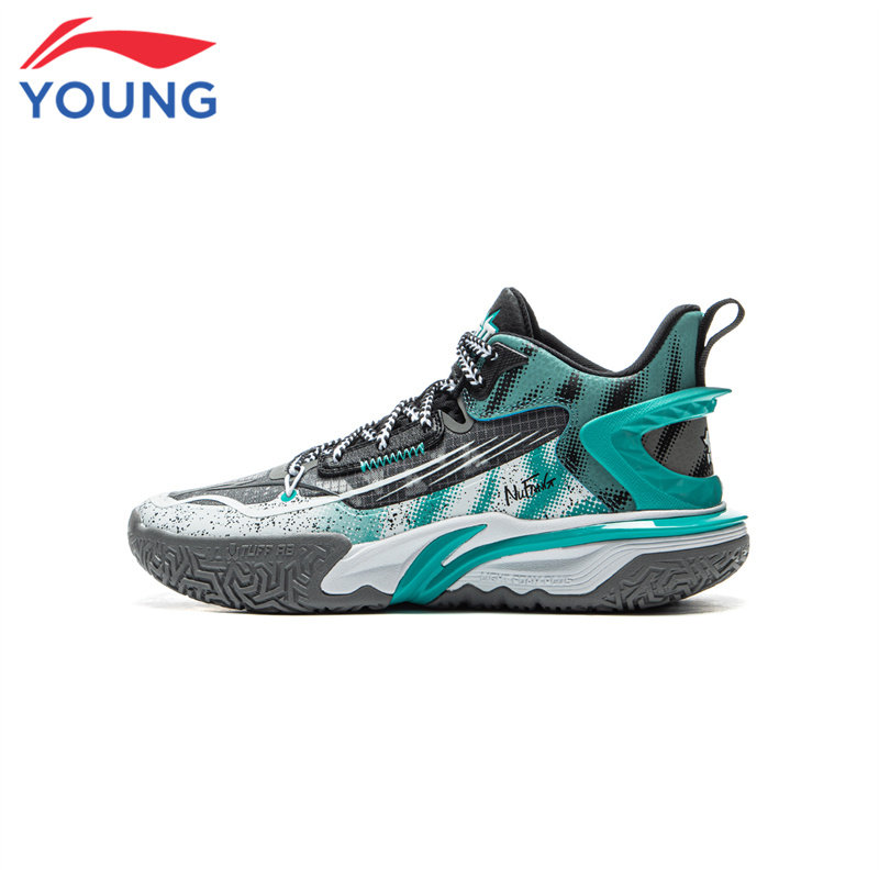 李宁儿童篮球鞋男大童春季新款青少年减震耐磨防滑中帮实战运动鞋