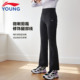 儿童卫裤 修身 女童2025秋季 李宁童装 新款 加绒保暖弹力时尚 微喇裤 子