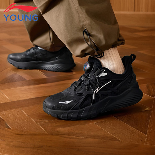 李宁儿童休闲鞋青少年舒适运动鞋