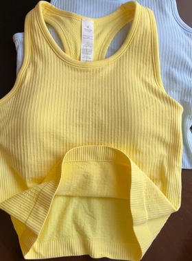 EBB背心螺纹带胸垫瑜伽上衣透气速干健身服