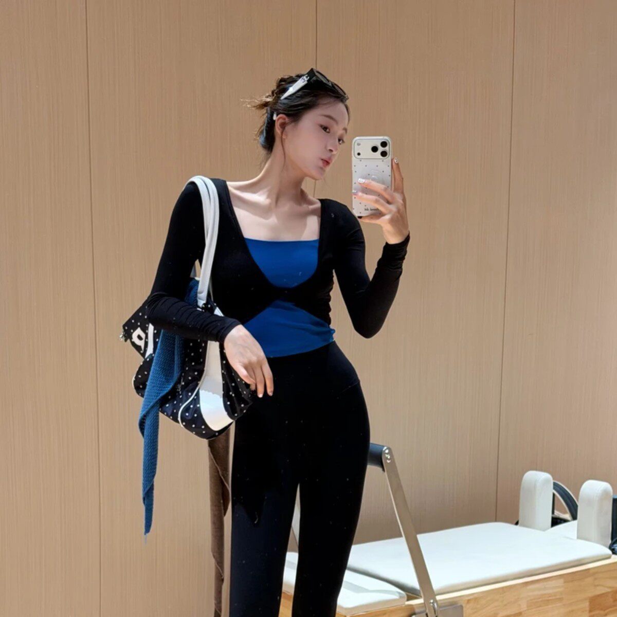 芭蕾风罩衫宽松慵懒健身运动罩衫女遮屁股长袖瑜伽服上衣普拉提秋