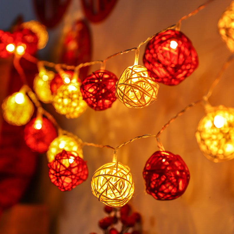 新年房间氛围布置挂饰LED藤球彩灯串灯春节过年元旦装饰灯小挂件,节庆用品/礼品,装饰灯,淘宝优惠券,粉丝福利购,淘宝优惠卷