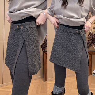 博拉拉韩系早春新款韩版通勤休闲时尚百搭纽扣针织麻花半裙屁帘女