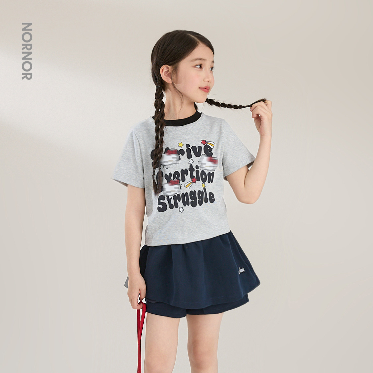 NORNOR陈大猪女童短袖T恤新款图片