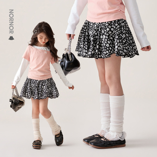 NORNOR陈大猪女童短裙夏季 好看洋气时髦儿童碎花裙子有内衬 26新款