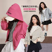 韩版 2026新款 休闲儿童连帽上衣 女童卫衣外套春季 NORNOR陈大猪童装